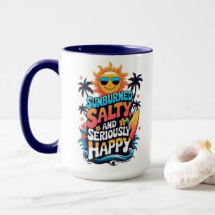 Mug Brûlé, Salé et Heureux – Vibes Rétro de Plage