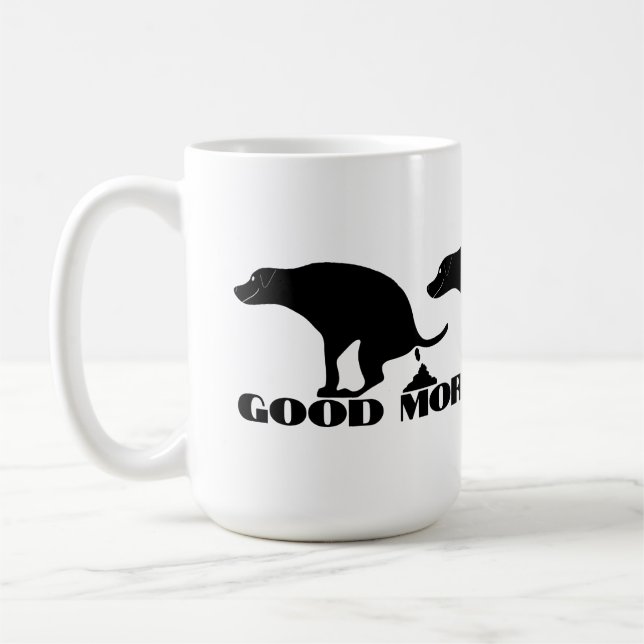 Mug Brûler le matin Sunshine & Pooping Chiens (Gauche)