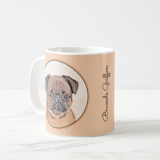 Mug Bruxelles Griffon Smooth Painting Original Chien A (Devant gauche)