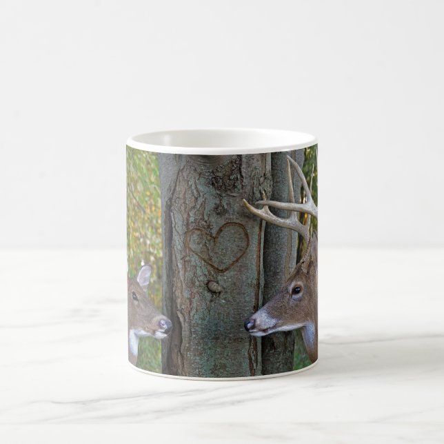 Mug buck et faire avec les coeurs dans la forêt (Centre)