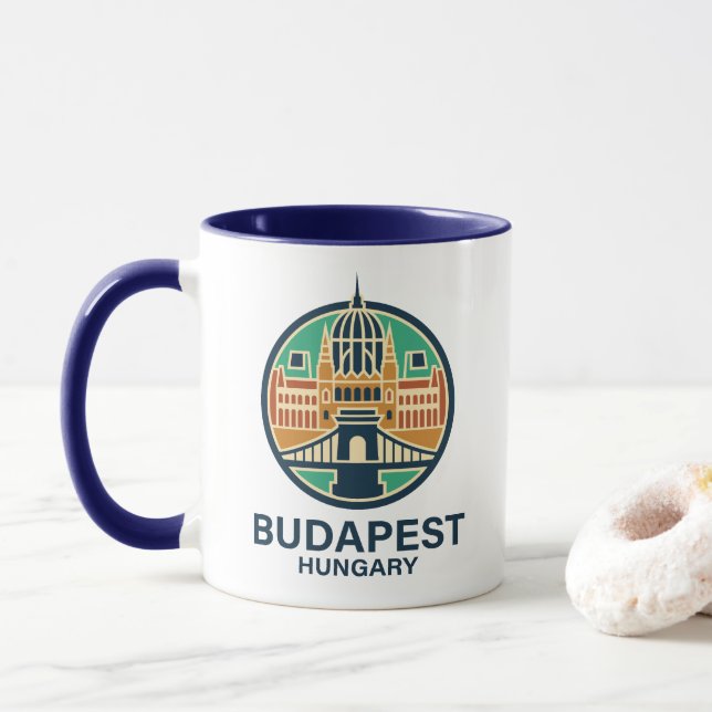 Mug Budapest Hungary Europe (Avec donut)