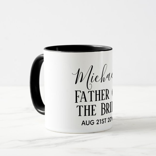 Mug BUDGET Bestman Groomsmen Cadeaux Noir Blanc (Devant gauche)