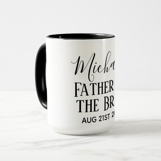 Mug BUDGET Bestman Groomsmen Cadeaux Noir Blanc (Devant gauche)