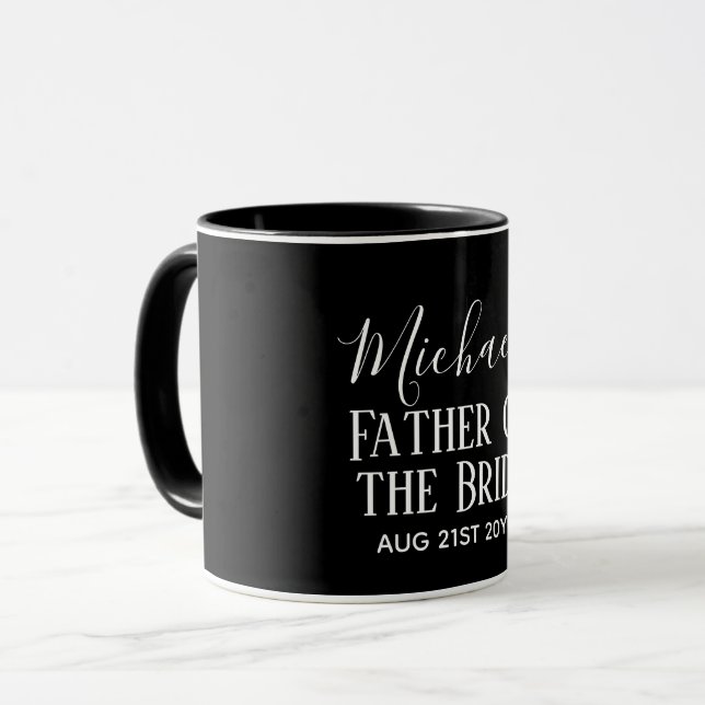 Mug BUDGET Bestman Groomsmen Cadeaux Noir Blanc (Devant gauche)
