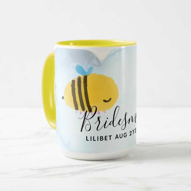Mug BUDGET Bridesmaid Fête de la mariée Dons Bumble BE (Devant gauche)