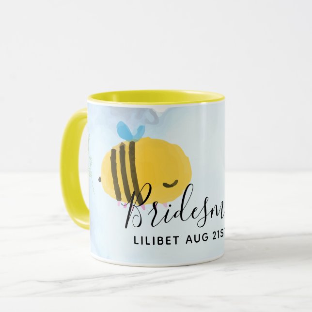 Mug BUDGET Bridesmaid Fête de la mariée Dons Bumble BE (Devant gauche)