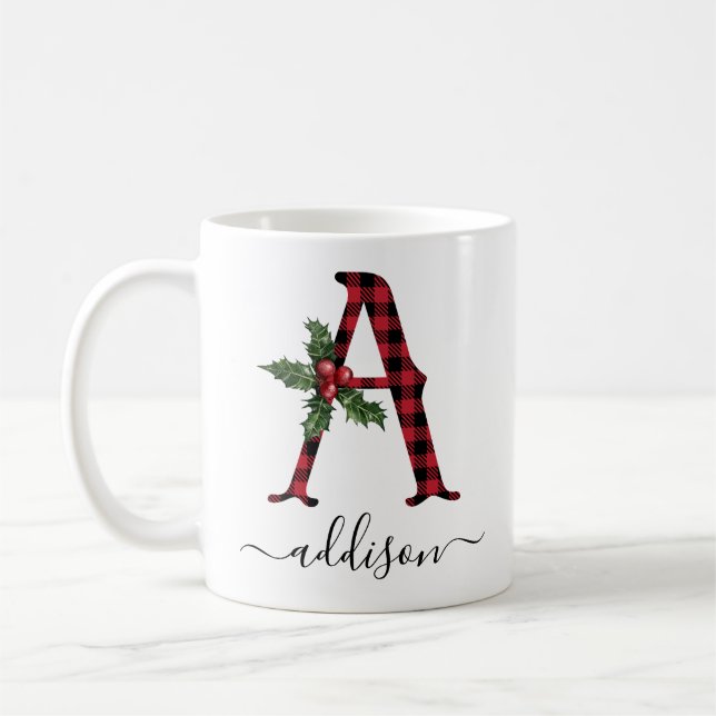 Mug Buffalo a déposé un monogramme Noël (Gauche)
