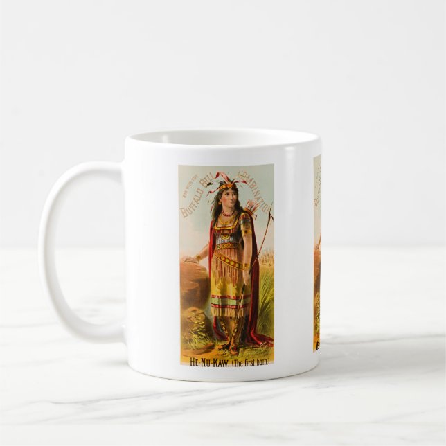 Mug Buffalo Bill Handsomest Indian Maiden 1880 (Gauche)