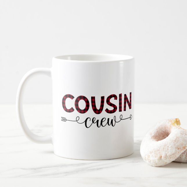 Mug Buffalo de l'équipage de Cousin Plaid Noël Motif (Avec donut)