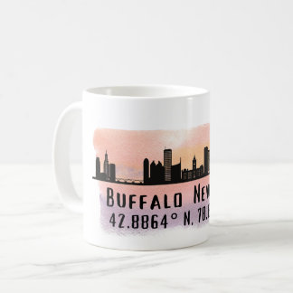 Mug Buffalo NY City Skyline Latitude et Longitude