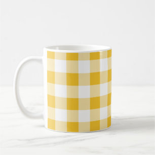 Mug Buffalo Plaid Jaune et Blanc Motif