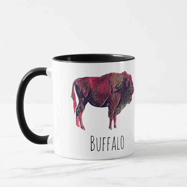 Mug Buffalo Portrait Design pour bison ou animal sauva (Gauche)