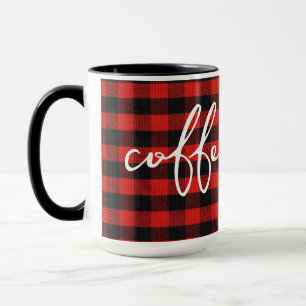 Mug Buffle Plaid Avec Du Texte De Café
