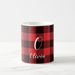 Mug Buffle rouge monogramme apposé Noël