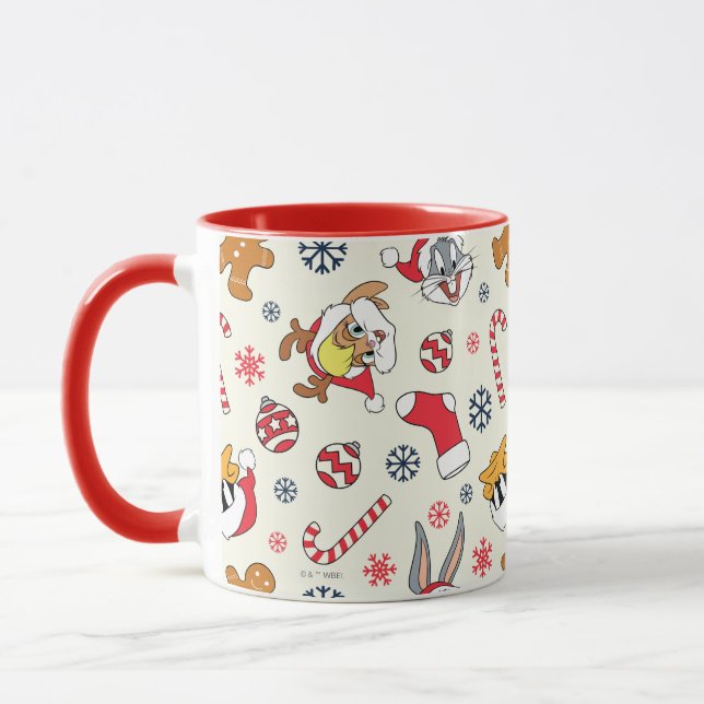 Mug BUGS BUNNY™, DAFFY DUCK™ & Lola Christmas Pattern (Gauche)