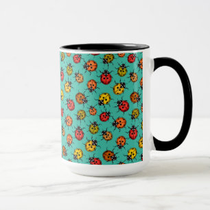 Mug Bugs colorés sur turquoise
