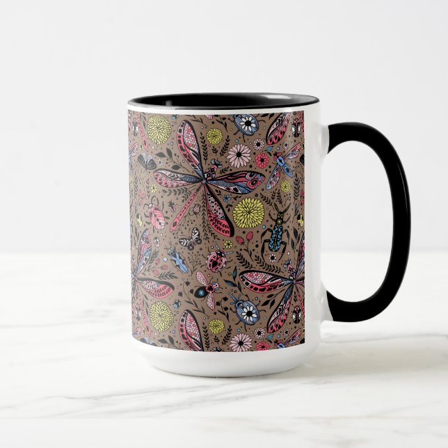 Mug Bugs de Doodle sur mocha brown (Droite)