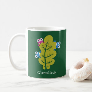 Mug Bugs de feuilles vertes Kawaii mignon Nom des enfa