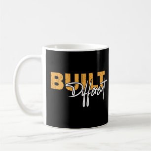 Mug Built Different Bold Motivational Typography Des