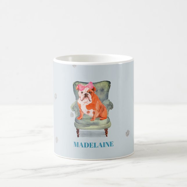 Mug Bull Chien Blue Silver Personal (Centre)