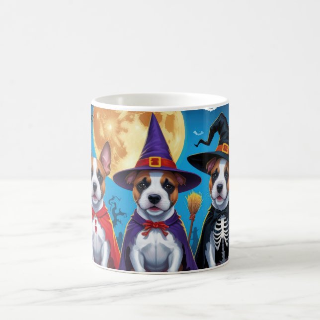 Mug Bull Terrier Chiens Citrouille Halloween Funny (Centre)