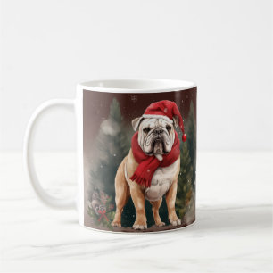 Mug Bulldog à Noël de neige