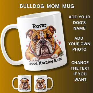 Mug Bulldog, Ajouter le nom du chien, Changer de photo