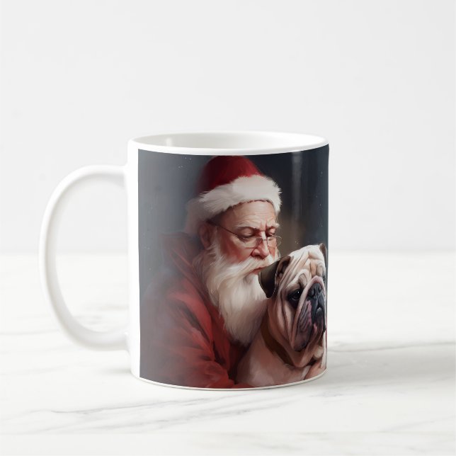 Mug Bulldog avec Noël Festif du Père Noël (Gauche)