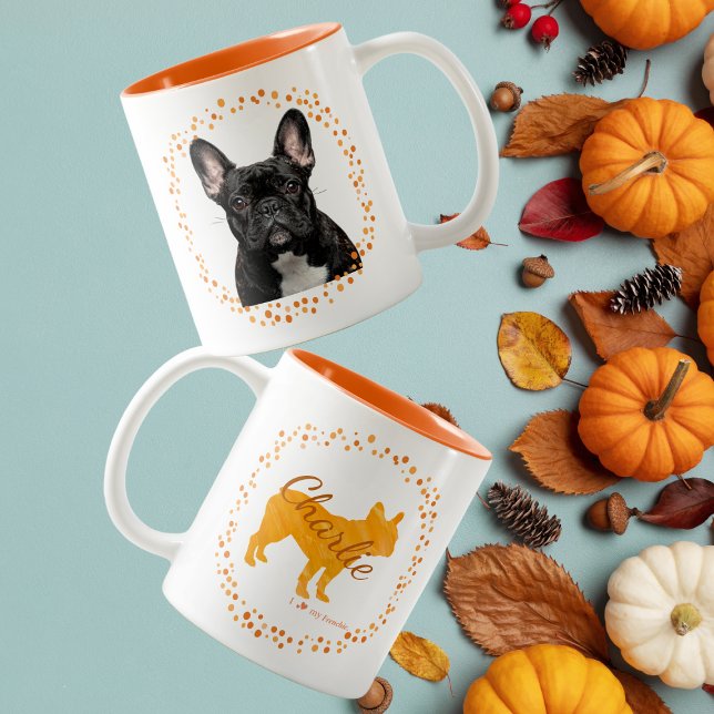 Mug Bulldog personnalisé Pastel Orange cadeau (Créateur téléchargé)