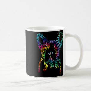 Mug Bulldog Typographie Tie Dye Art d'écriture Frenchi