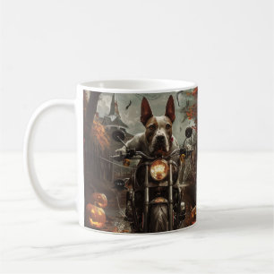 Mug Bulle Terrier Riding Moto Halloween effrayant