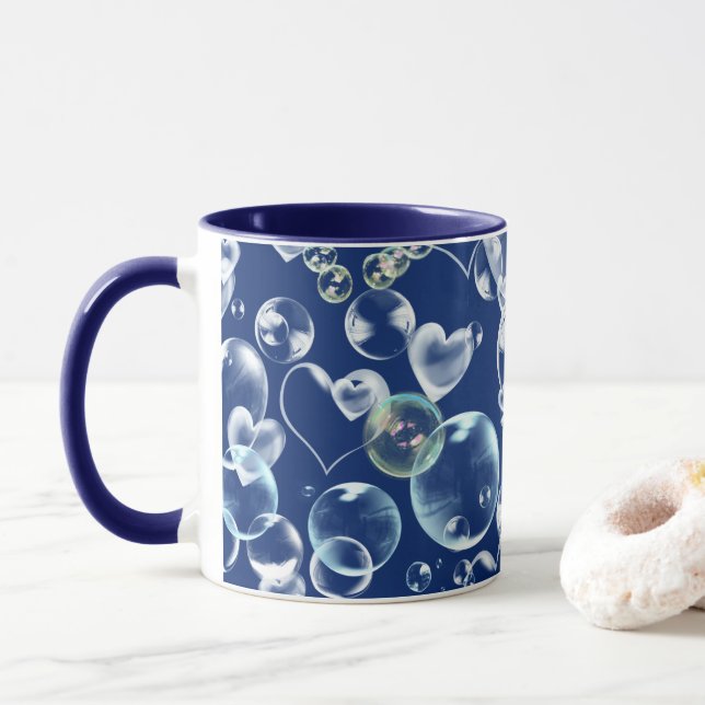 Mug Bulles de savon des coeurs (Avec donut)