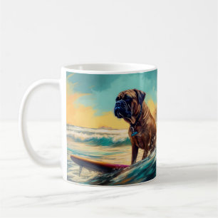 Mug Bullmastiff Beach Surfing Peinture