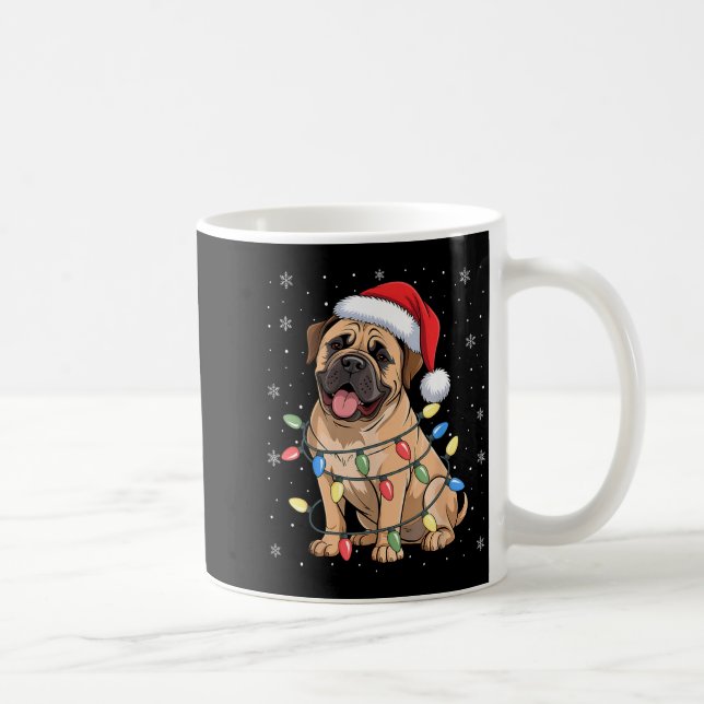 Mug Bullmastiff Dog Christmas Tree Lights Dogs Xmas Pa (Droite)