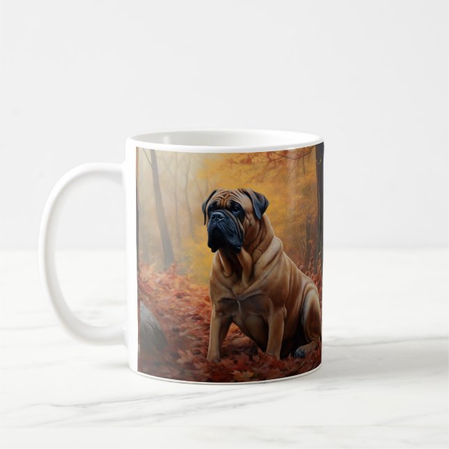 Mug Bullmastiff en automne Feuilles automne Inspire (Gauche)
