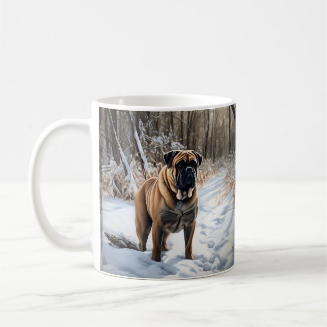 Mug Bullmastiff Laisser neiger Noël (Gauche)
