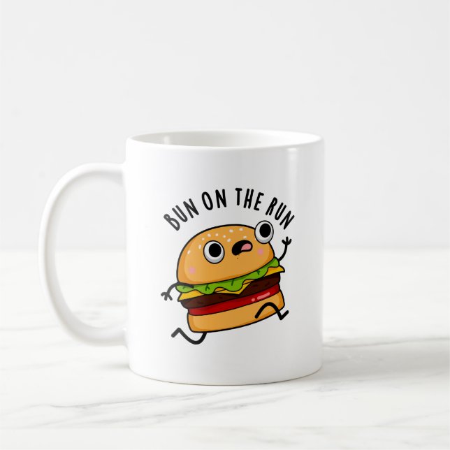 Mug Bun Sur La Course Funny Burger Pun (Gauche)
