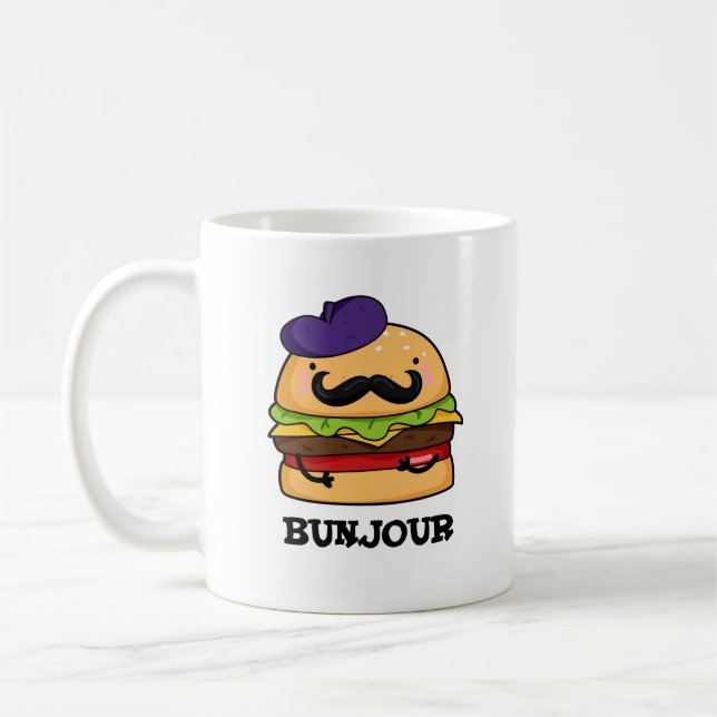 Mug Bunjour Funny Burger Français Bun Pun (Gauche)