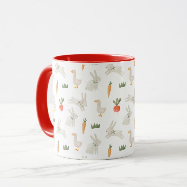 Mug Bunnies & Canards sur le Motif de ferme (Devant gauche)