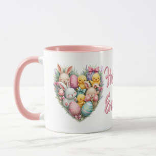 Mug Bunnies et chicots Pâques Pastel Cottagecore