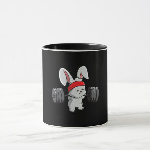 Mug Bunny Gym Rabbit Ness Weighlifting Funny Art