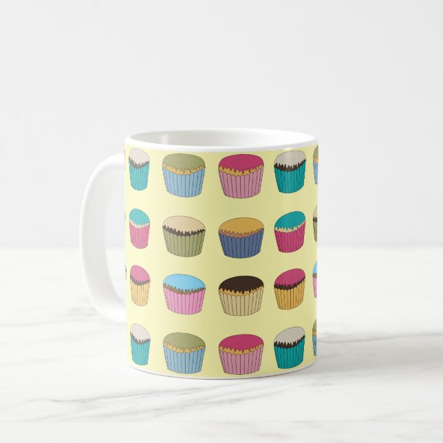 Mug Buns glacés Cupcake Gâteaux Motif coloré (Devant gauche)