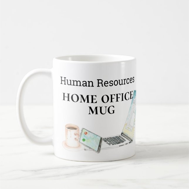 Mug Bureau à domicile Ressources humaines Aquarelle (Gauche)