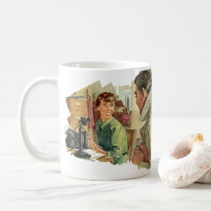 Mug Bureau d'affaires vintage, PDG patron et secrétair