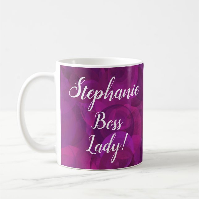 Mug Bureau de la femme chef de Rose violet personnalis (Gauche)