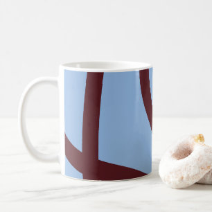 Mug - Burgundy Lines on Blue