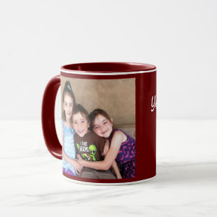 Mug Burgundy Personnaliser MODÈLE PHOTO Cadeau Café