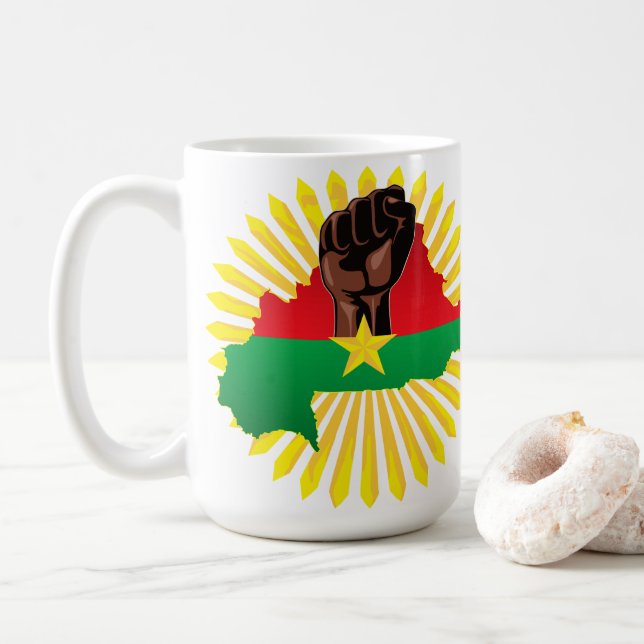 Mug Burkina Faso Carte, drapeau et première révolution (Avec donut)