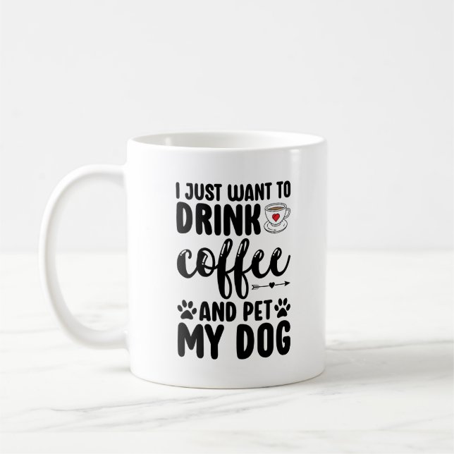 Mug Buvez Du Café Et Un Animal De Compagnie Mon Chien  (Gauche)