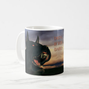 Mug Buvez si vous osez ! Gros chien noir